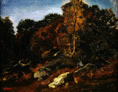 Höst på Fontainebleau (olja på duk) av Antoine Louis Barye