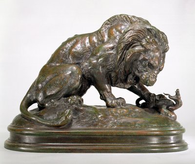 Lejon och orm av Antoine Louis Barye