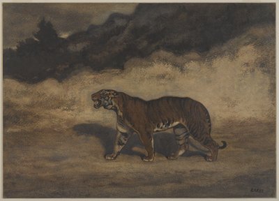 Tiger som går till vänster (wc på papper) av Antoine Louis Barye