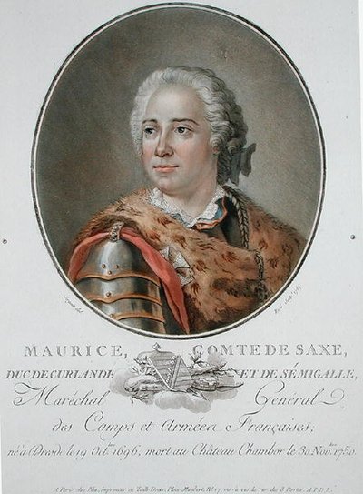 Maurice (1696-1750) greve av Sachsen av Antoine Louis Francois (after) Sergent Marceau