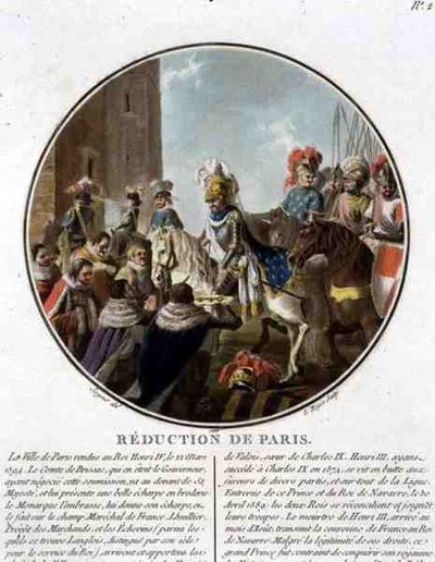Fångsten av Paris 1594, graverad av Louis Roger av Antoine Louis Francois (after) Sergent Marceau