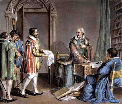 Jean Hennuyer (f1497) Biskop av Lisieux, räddar hugenotternas liv i sitt stift, graverad av Roger av Antoine Louis Francois (after) Sergent Marceau