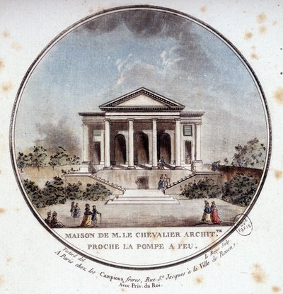 House of Monsieur le Chevalier, arkitekt, Paris. I pristoresque utsikt över huvudbyggnaderna i Paris av sergeant av Antoine Louis Francois Sergent Marceau