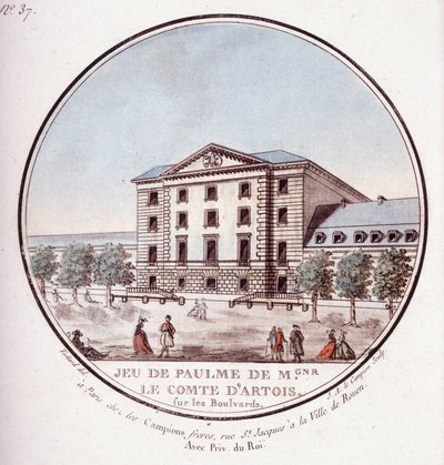 Palmspel av Artois konto på boulevarderna. I prittoresque utsikt över huvudbyggnaderna i Paris av sergeant av Antoine Louis Francois Sergent Marceau