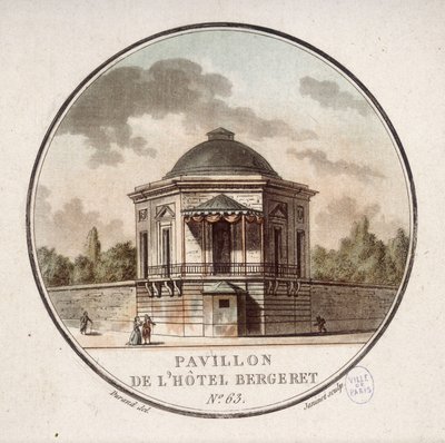 Paviljong av Hotel Bergeret, Paris. I prittoresque utsikt över huvudbyggnaderna i Paris av sergeant av Antoine Louis Francois Sergent Marceau