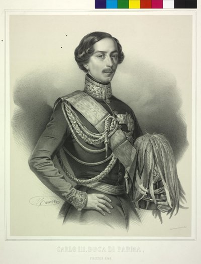 Hertigen av Parma Karl III (litografi) av Antoine Maurin