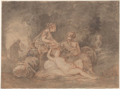 Lot och hans döttrar, 1756. av Antoine Pesne
