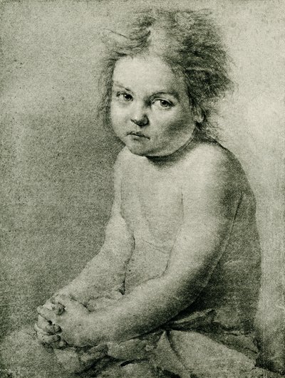 Naturstudie för en naken och sittande tjej av Antoine Pesne