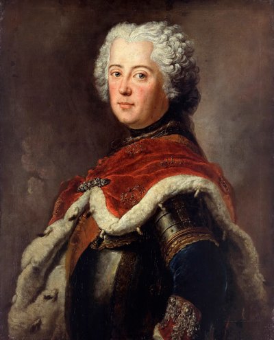 Porträtt av Fredrik II av Preussen (Frederik II de Prussia, dit le Grand av Antoine Pesne