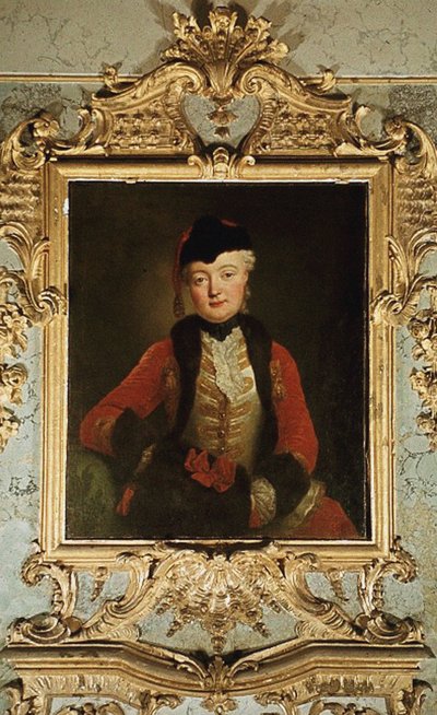 Porträtt av Wilhelmine Dorothee von der Marwitz 1718-1787, ca 1739 av Antoine Pesne