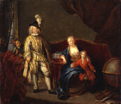 Kaptenen för schweizergardet von Erlach med sin familj av Antoine Pesne