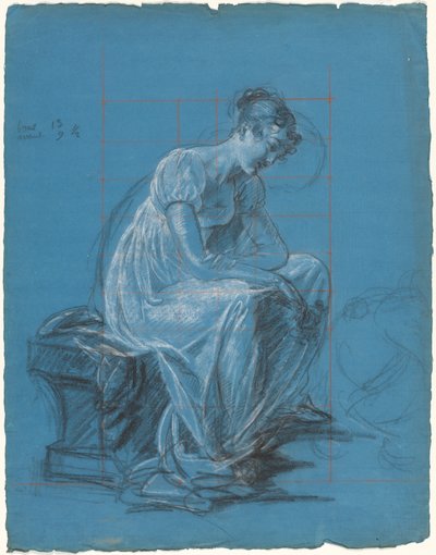 Sittande kvinna (recto) av Antoine Toussaint de Chazal