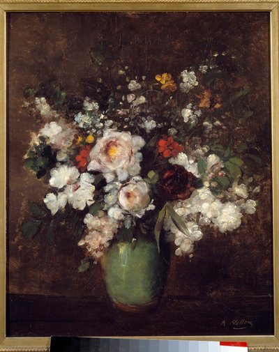 Vas med blommor Målning av Antoine Vollon (1833-1900) Lille Museum of Fine Arts från 1800-talet av Antoine Vollon