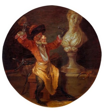 Apan som skulptör av Jean Antoine Watteau