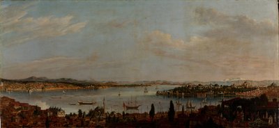 Panoramautsikt över Istanbul, andra hälften av 1700-talet. av Antoine de Favray