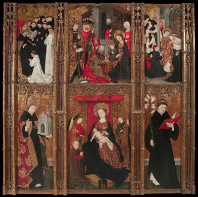 Altartavla av Jungfru Maria, Sankt Augustinus och Sankt Nikolaus av Tolentino av Antoine de Lonhy