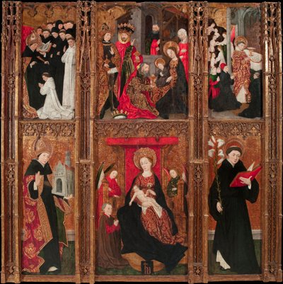 Retable de la vierge, saint Augustin et saint Nicolas de Tolentino - Jungfruns altartavla, Saint Augustine och Saint Nicholas of Tolentino - Antoine de Lonhy (1446-1490) Tempera och olja på trä 1462 Museu Nacional d