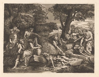 Romulus och Remus hittade av herdar av Antoinette Bouzonnet