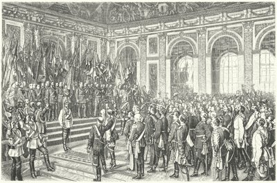 Wilhelm I av Preussen utropade till kejsare av Tyskland i Versailles av Anton Alexander von (after) Werner