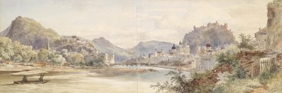 Tyska: Panorama över staden Salzburg med fästningen Hohensalzburg av Anton Altmann