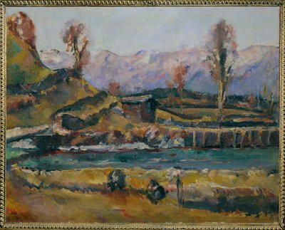 Landskap nära Maishofen, Österrike (målning på duk) av Anton Faistauer