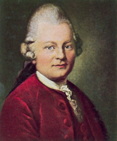 Gotthold Ephraim Lessing, tysk dramatiker och filosof (färglitografi) av Anton Graff