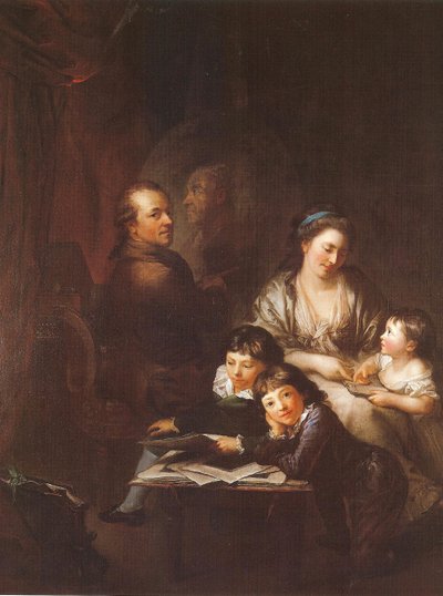 Konstnärens familj före porträttet av Johann Georg Sulzer av Anton Graff