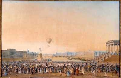 Entré av Ludvig XVIII, kung av Frankrike (1755-1824) i Paris den 3 maj 1814. Målning av Antoine Ignace Melling (1763-1831) av Anton Ignaz Melling