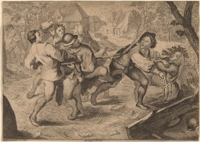 Bönder slåss av Anton Joseph Prenner after Pieter Bruegel the Elder