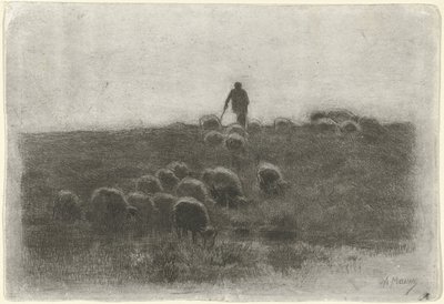 Herde med fårhjord av Anton Mauve