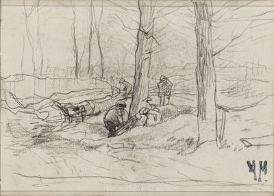 Skogshuggare i en skog av Anton Mauve