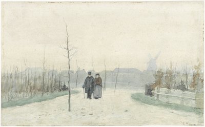Gammalt par i en nyligen anlagd park av Anton Mauve