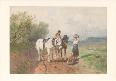 Chatta på en landsväg av Anton Mauve
