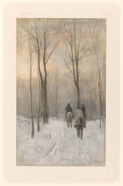 Ryttare i snön i Haagse Bos Ryttare i snön i Haagskogen av Anton Mauve