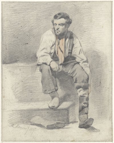 Sittande arbetare av Anton Mauve
