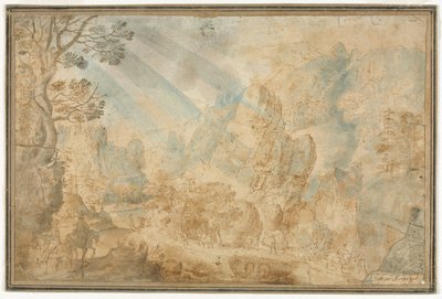 Bergslandskap med figurer, första hälften av 1600-talet. av Anton Mirou