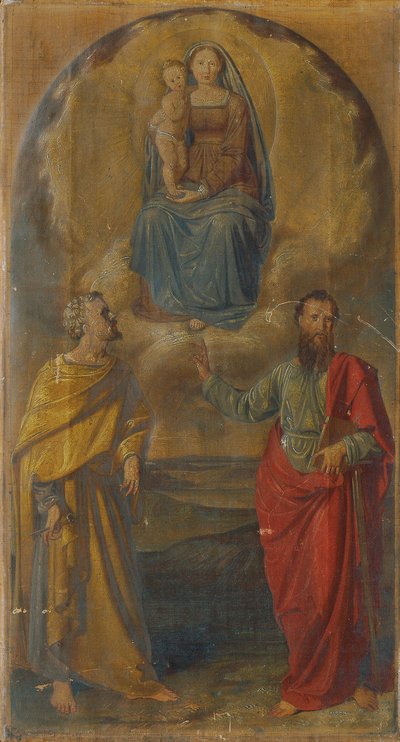 Maria med Jesusbarnet och de heliga Petrus och Paulus av Anton Psenner