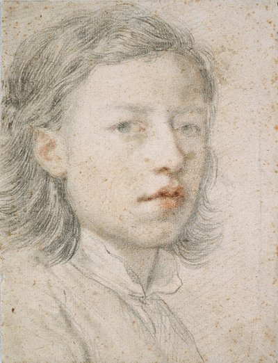 Självporträtt - Verk av Anton Raphael Mengs (1728-1779), blod och krita på papper (26,1 x 20,2 cm) av Anton Raphael Mengs
