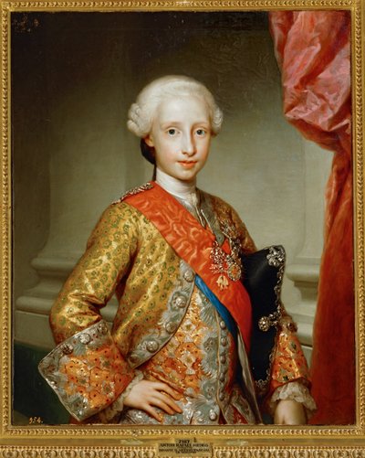 Spädbarnet Antonio Pascual de Bourbon ... (målning på duk) av Anton Raphael Mengs