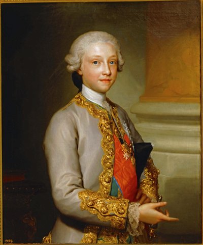 Spädbarnet Gabriel de Bourbon ... (målning på duk) av Anton Raphael Mengs