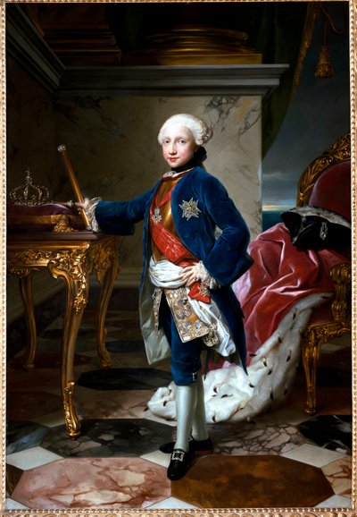 Porträtt av Ferdinand I av Bourbon eller Ferdinand IV, kung av Neapel, vid nio års ålder av Anton Raphael Mengs
