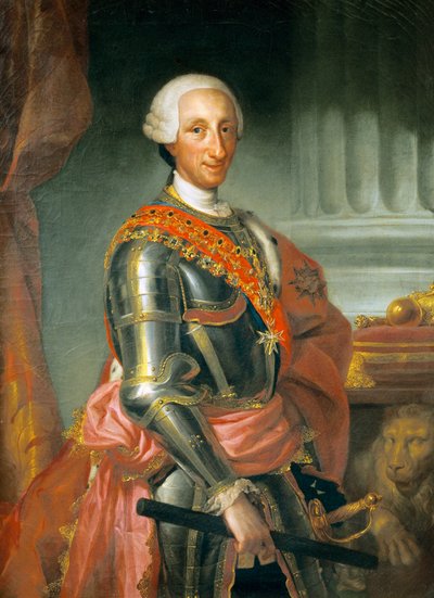 Porträtt av kung Karl III av Spanien, av Anton Raphael Mengs, cirka 1765, olja på duk av Anton Raphael Mengs