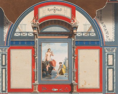 Väggmålning av ett romerskt hus på tomten till Villa Negroni i Rom, Venus och en nymf med eroter. 1778 av Anton Raphael Mengs