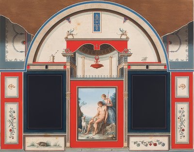 Väggmålning av ett romerskt hus på tomten till Villa Negroni i Rom, som visar Venus och den sårade Adonis. 1778 av Anton Raphael Mengs