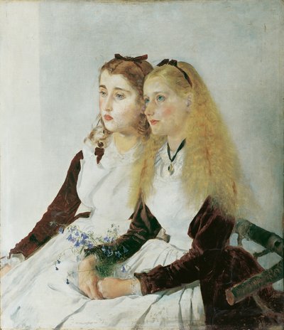 Konstnärens syskonbarn, Elisabeth och Maja av Anton Romako