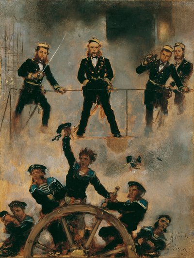 Med Tegetthoff på Lissa, ca 1880-82 (olja på duk) av Anton Romako