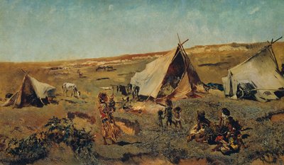 Zigenarläger i Puszta av Anton Romako