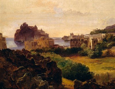 Utsikt över Ischia med slott av Anton Sminck Pitloo