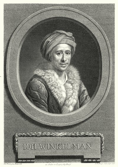Johann Joachim Winckelmann, tysk konsthistoriker och arkeolog (gravyr) av Anton von (after) Maron