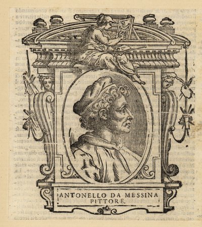 Porträtt av Antonius av Messina, italiensk målare från Messina, Sicilien, från den italienska renässansen, cirka 1430-1479 av Antonello da (after) Messina